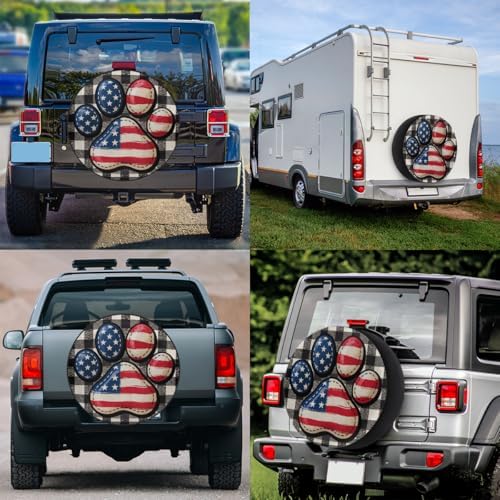 Paw Print Spare Tire Cover 16in Spare Wheel Covers Tire Storage Cover - Image 6