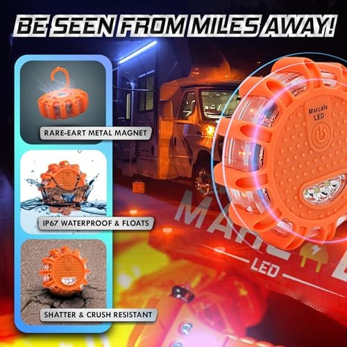 MARCALA 3‑Pack LED Road Flares | DOT Compliant Emergency Lights - Image 6