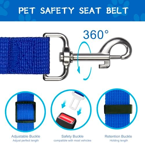 2 PCS Dog Seat Belt for Car Frskcssd Adjustable Dog Car Harness Heavy Duty - Image 4