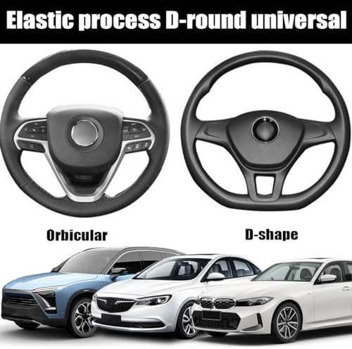 BESULEN 15 Inch Steering Wheel Cover Soft Leather Protector Black/White - Image 3
