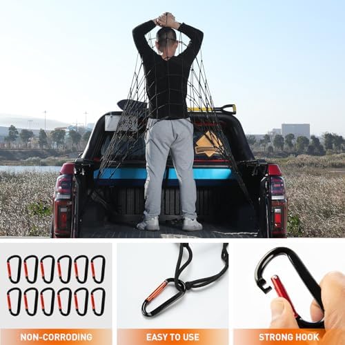 Suu66 Cargo Net for Pickup Truck Bed, 12 Carabiners - Image 4