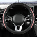 Szttswamp Car Steering Wheel Cover, Microfiber Leather Pink 14.5-15 Inch by Szttswamp