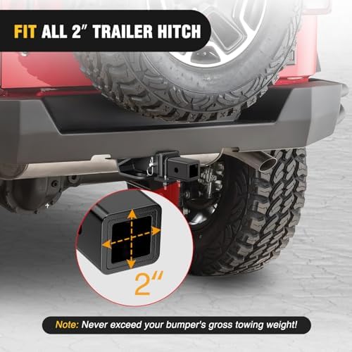 Nilight Trailer Hitch Receiver Adapter Reducer Sleeve 2 to 1-1/4 Inch - Image 5
