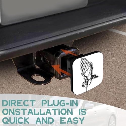 Trailer Hitch Cover, Praying Hands Holding Rosary Beads Tow Hitch Cover - Image 6