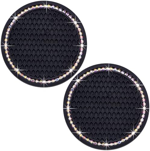 2PCS Bling Cup Holder Coaster, 2.75 Inch Auto Car Cup Holder Insert Coasters by MEAJOO