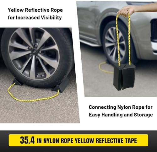 HOXWELL Dual Wheel Chocks, Light Non-Slip Wheel Stoppers - Image 3