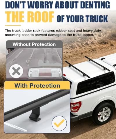 Mountainpeak 60'' Aluminum Camper Shell Truck Cap Roof Ladder Rack - Image 5