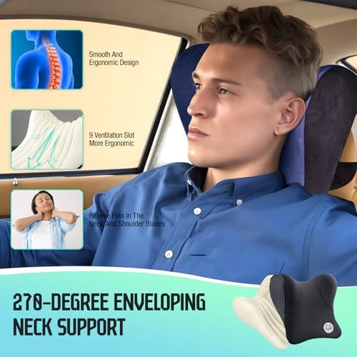 Car Neck Pillow for Driving Seat, Soft Memory Foam Headrest Pillow - Image 3