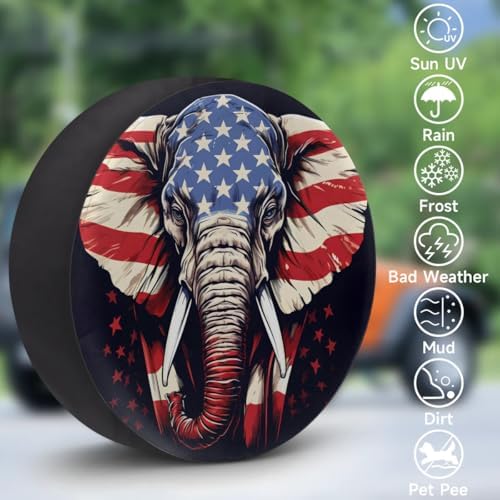 Spare Tire Cover for RV Trailer, American Elephant Tire Covers Universal Fit - Image 3