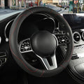 Black Breathable Microfiber Leather Steering Wheel Cover by Binsheo