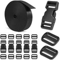 BEYOURD Buckles and Straps Set 1": 6 Yards of Thick Nylon Webbing, 12 Tri-Glide by BEYOURD