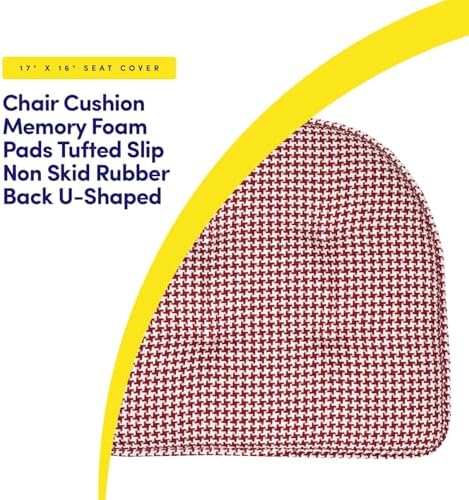 Sweet Home Collection Chair Cushion Memory Foam Pads Tufted Slip Non Skid - Image 3