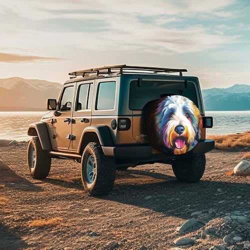 Colorful Giant Schnauzer Dog Spare Tire Cover Pet Animal Wheel Protectors - Image 3