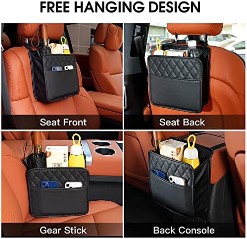 FrgKbTm Car Seat Back Hanging Bag Car Document Holder Multi-Pocket Bottle Bag - Image 5