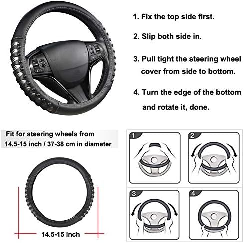 West Llama Microfiber Leather Car Steering Wheel Cover - Image 7