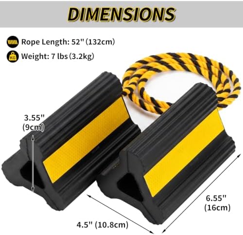 OULEME Heavy Duty Rubber Wheel Chocks - Image 2