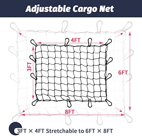 Cargo Net for Pickup Truck Bed 3'x4' Stretches to 6'x8' Heavy Duty Truck Bed - Image 3