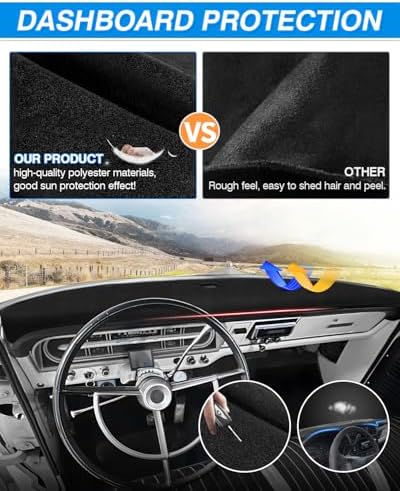 Cartist Dash Cover for Ford F100/ F250/ F350 1967-1972 Dashboard Cover Mat - Image 5