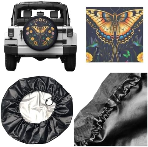 Moth and Sunflower Spare Tire Cover Wheel Protector Universal Fit - Image 5