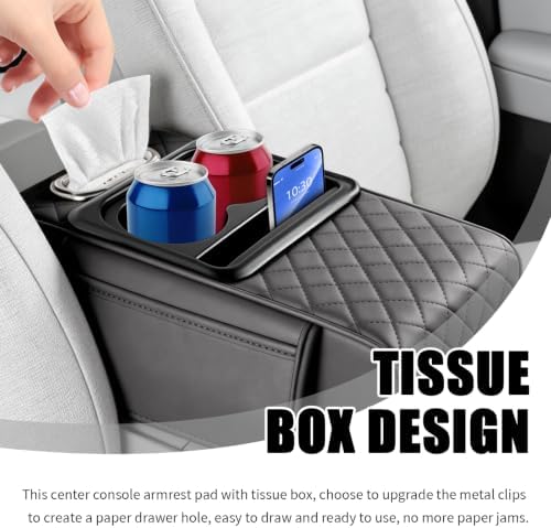 5-in-1 Car Center Console Cover, Leather Car Armrest Cover - Image 4