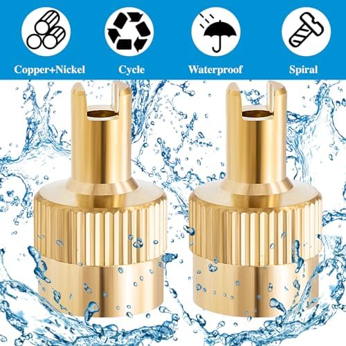 6PCS Tire Valve Stem Caps, Nickel Brass Slotted Slot Valve Stem Caps - Image 6