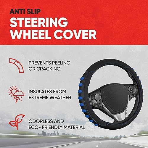 Motor Trend FlexGrip Blue Steering Wheel Cover - Image 2
