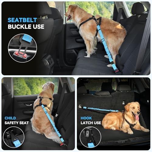 Pawaboo 2Pack Dog Car Seatbelt, 3-in-1 Dog Tether - Image 4