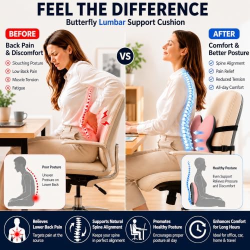 Memory Foam Lumbar Support Pillow, Back Support - Image 2