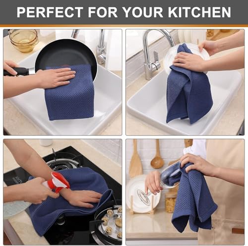 Kitinjoy 100% Cotton Waffle 12-Pack Kitchen Towels - Image 4