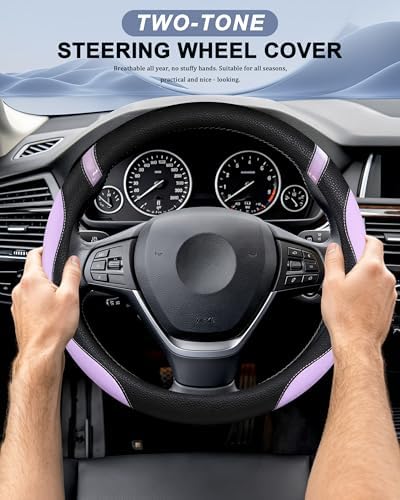 Universal Leather Steering Wheel Cover - Image 2