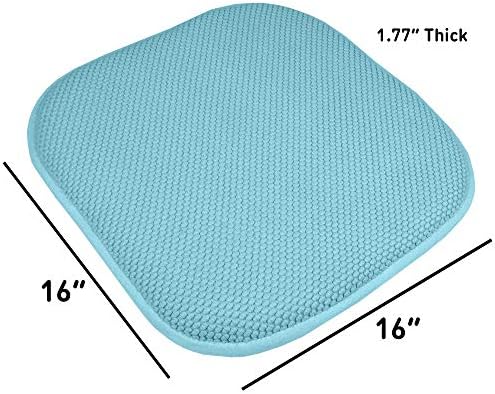 Sweet Home Collection Chair Cushion Memory Foam Pads Honeycomb Pattern Slip Non - Image 4