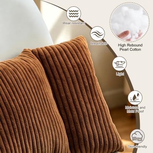 Corduroy Split Lumbar Support Pillow, 24×12×4 Inches Ergonomic 3 Section Back - Image 3