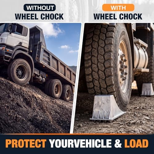 Aluminum Wheel Chock for Trucks & Trailers, 12.3 x 6.4 x 7 Inch - Image 3