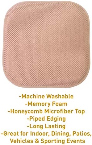 Sweet Home Collection Chair Cushion Memory Foam Pads Honeycomb Pattern Slip Non - Image 3