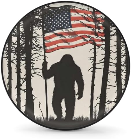 Rv Spare Tire Cover Wheel Bigfoot Forest Flag Tire Covers Wheel Protectors by FengQuGou