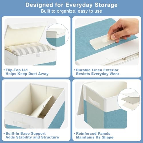 Large 17" 42 Quarts Collapsible Stackable Storage Bins - Image 6