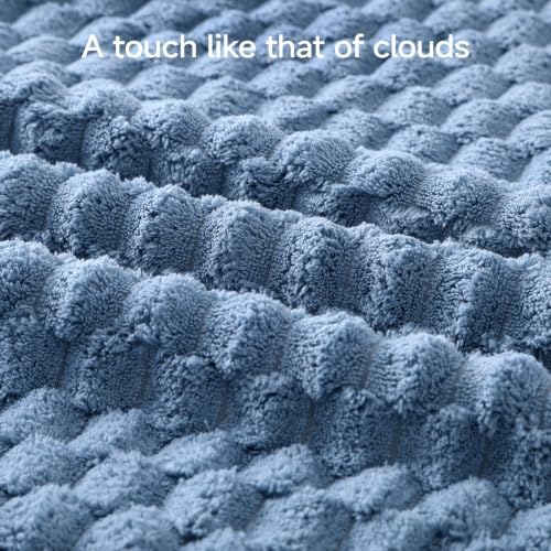 REDKISS Blue Gray Microfiber Bath Towels Large, Super Absorbent - Image 4