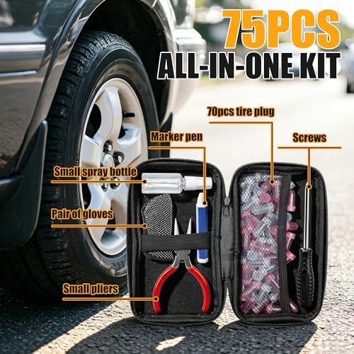 60PCS Tire Repair Rubber Nail Kit | Vacuum Tire Screw Plug - Image 2
