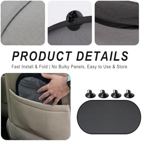 Car Sun Shade, Folding Auto Rear Window Sunshade - Image 4