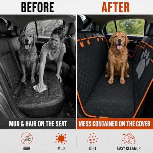 Dog Car Seat Cover for Back Seat, Waterproof Hammock for Cars and SUVs - Image 2