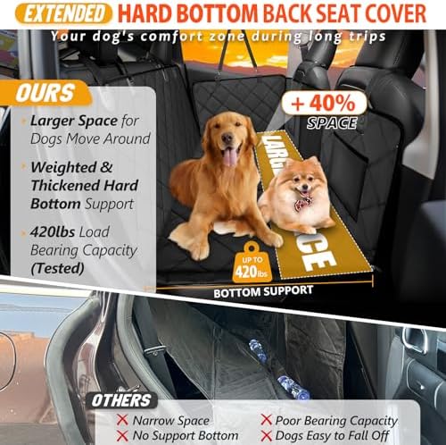Hard Bottom Dog Car Seat Cover for Back Seat, Back Seat Extender - Image 2