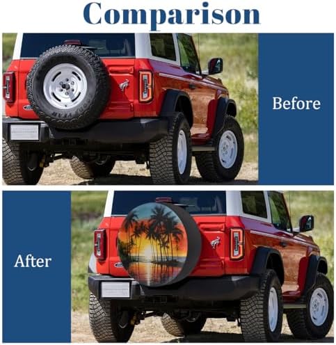 Palm Tree Summer Beach Spare Tire Cover Waterproof Dust-Proof Spare Wheel - Image 5