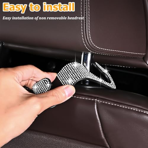 Zpana 4PCS Bling Car Seat Headrest Hooks, Vehicle Back Seat Purse Handbag - Image 4