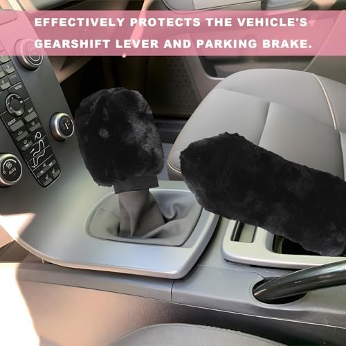 Sun Walker Fluffy Car Gear Shift Knob & Handbrake Cover, Furry Auto Hand Brake - Image 4