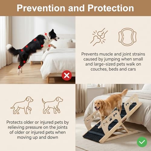 Dog Ramp for Couch Rails, 41.34" L Dog Ramp for Bed, 17.7" Whidth Foldable Pet - Image 3