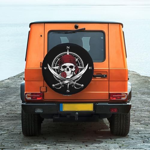 Pirate Skull Compass Spare Tire Cover Waterproof Wheel Cover 16 Inch Universal - Image 2