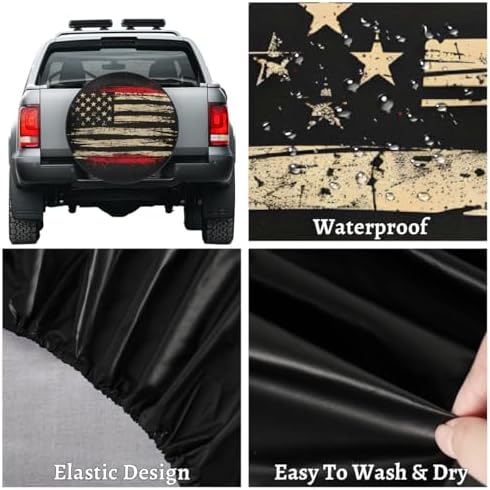Flag Spare Tire Cover 15in Spare Wheel Covers Tire Storage Cover - Image 4