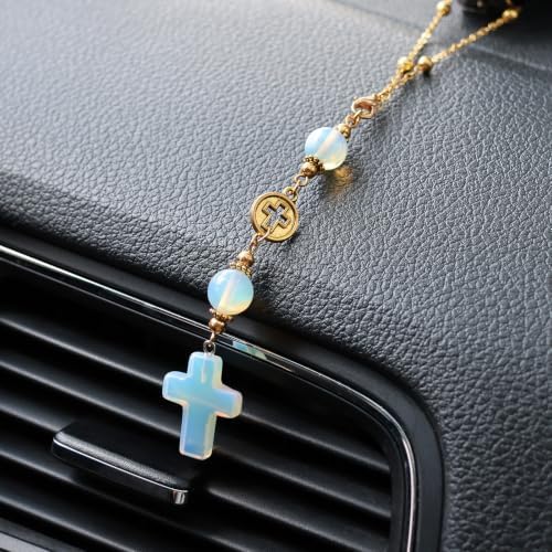 Opalite Cross Car Hanging Ornament Gift Box - Image 4