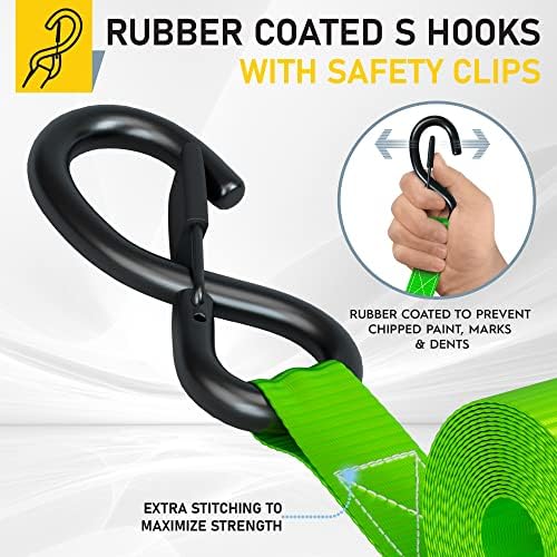 AUGO Ratchet Straps Heavy Duty 4 Pack -15 FT - 2200 LB Break Strength – Ratchet - Image 3