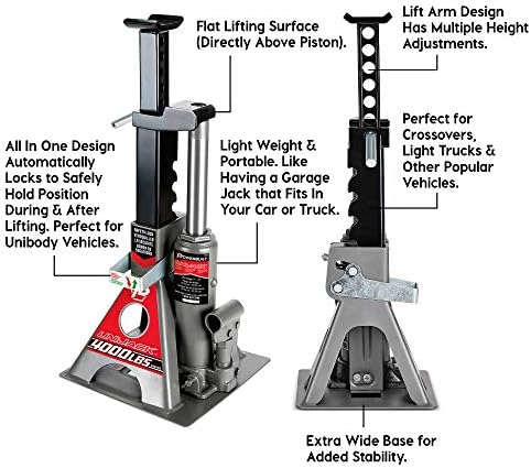 Powerbuilt 2 Ton UniJack Combination Hydraulic Bottle Jack / Jackstand in 1 Unit - Image 3